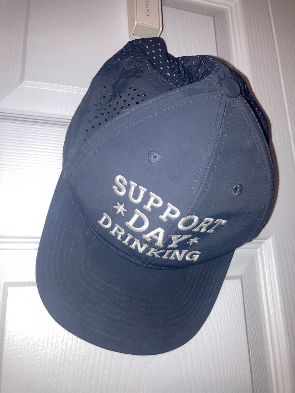 Billy Reid Navy Blue 'Support Day Drinking' Embroidered Snapback Cap🧢